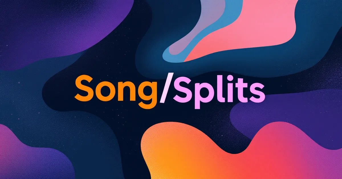 SongSplits app showing a split sheet with collaborators, percentages, and e-signatures